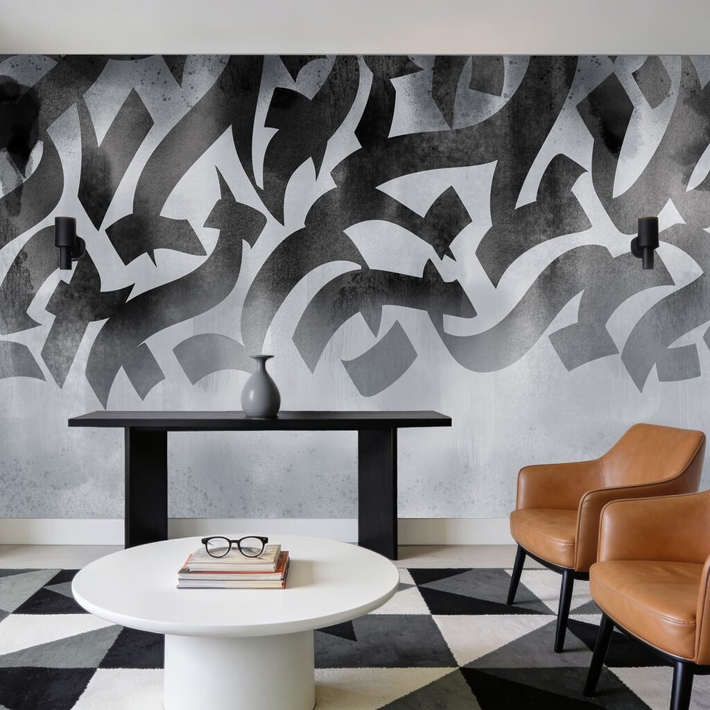 Hranaté graffiti písmená — interiér 2