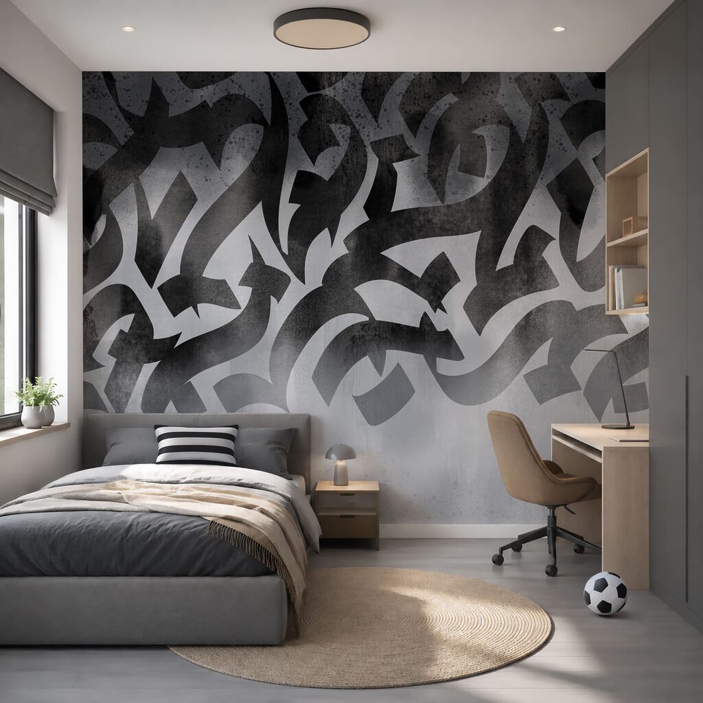 Hranaté graffiti písmená — interiér 3