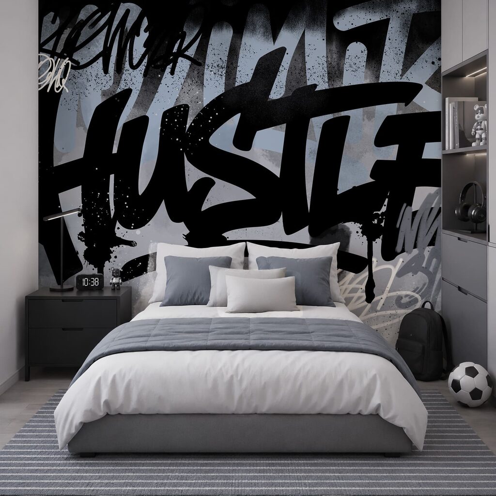 Graffiti písmená a nástreky v interiéri