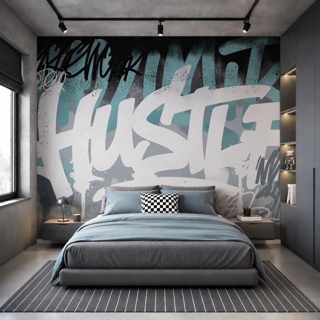 Graffiti písmená a nástreky — interiér 1