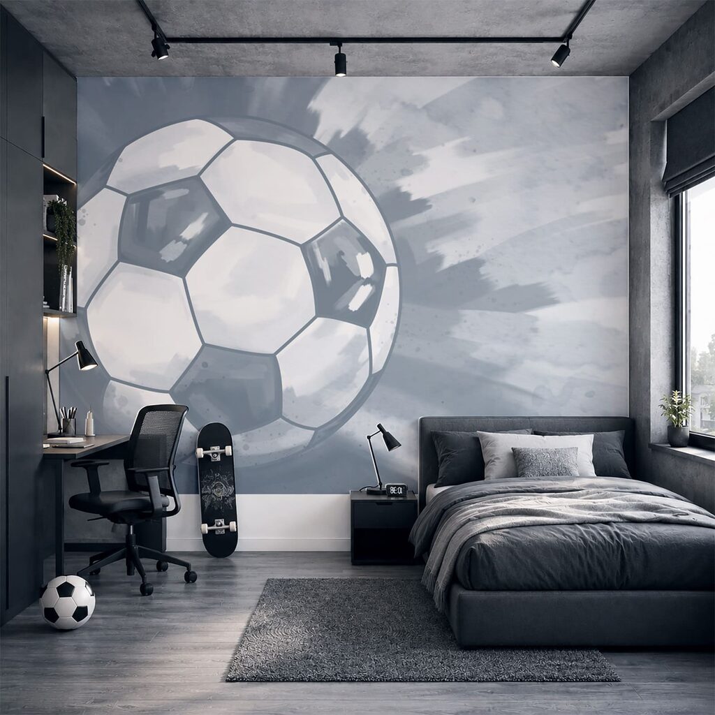 Futbal v striekanej farbe — interiér 1