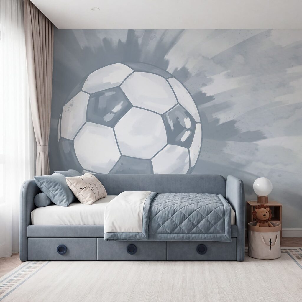Futbal v striekanej farbe — interiér 2