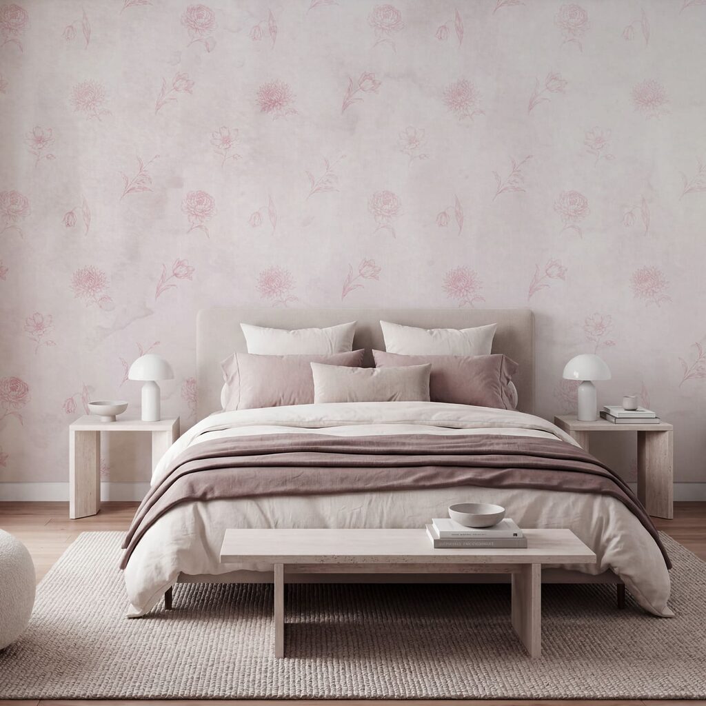 Kvietky na zvetranom pozadí — interiér 2
