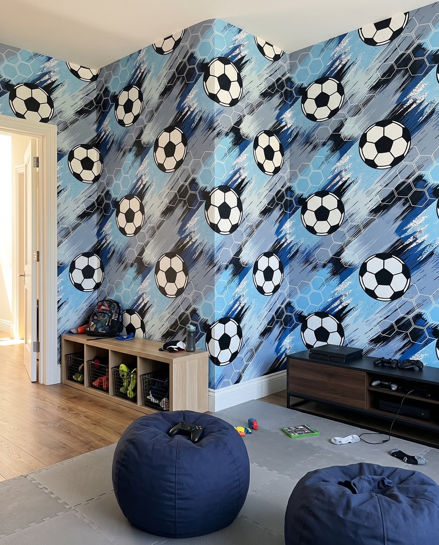 Futbaly medzi ťahmi farby — interiér 4