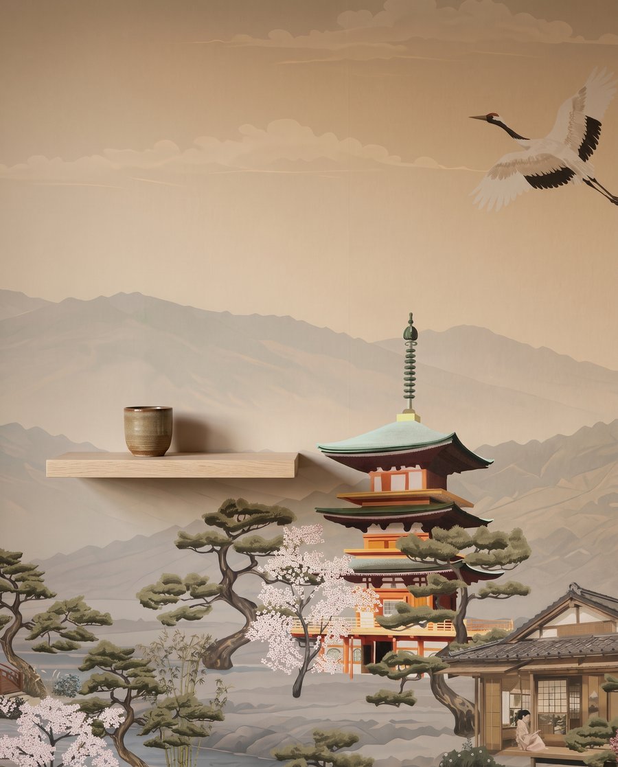Pagoda pred horou — detail