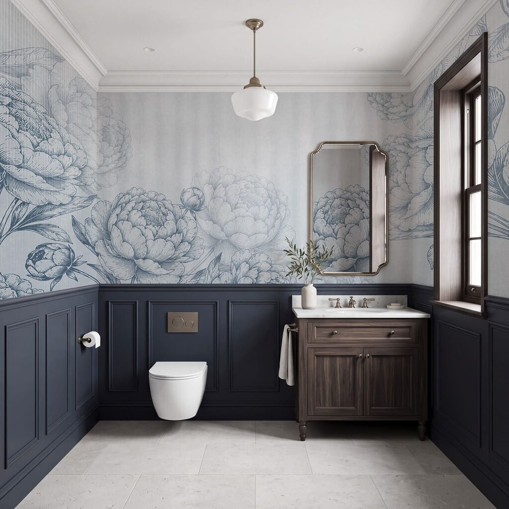 Kvetinové obrysy na pruhoch — interiér 4