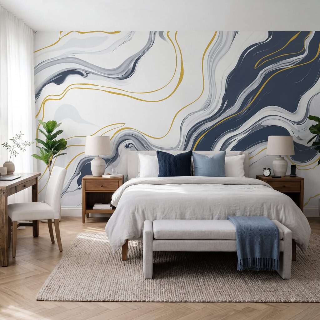 Zlaté línie na žilkách — interiér 1