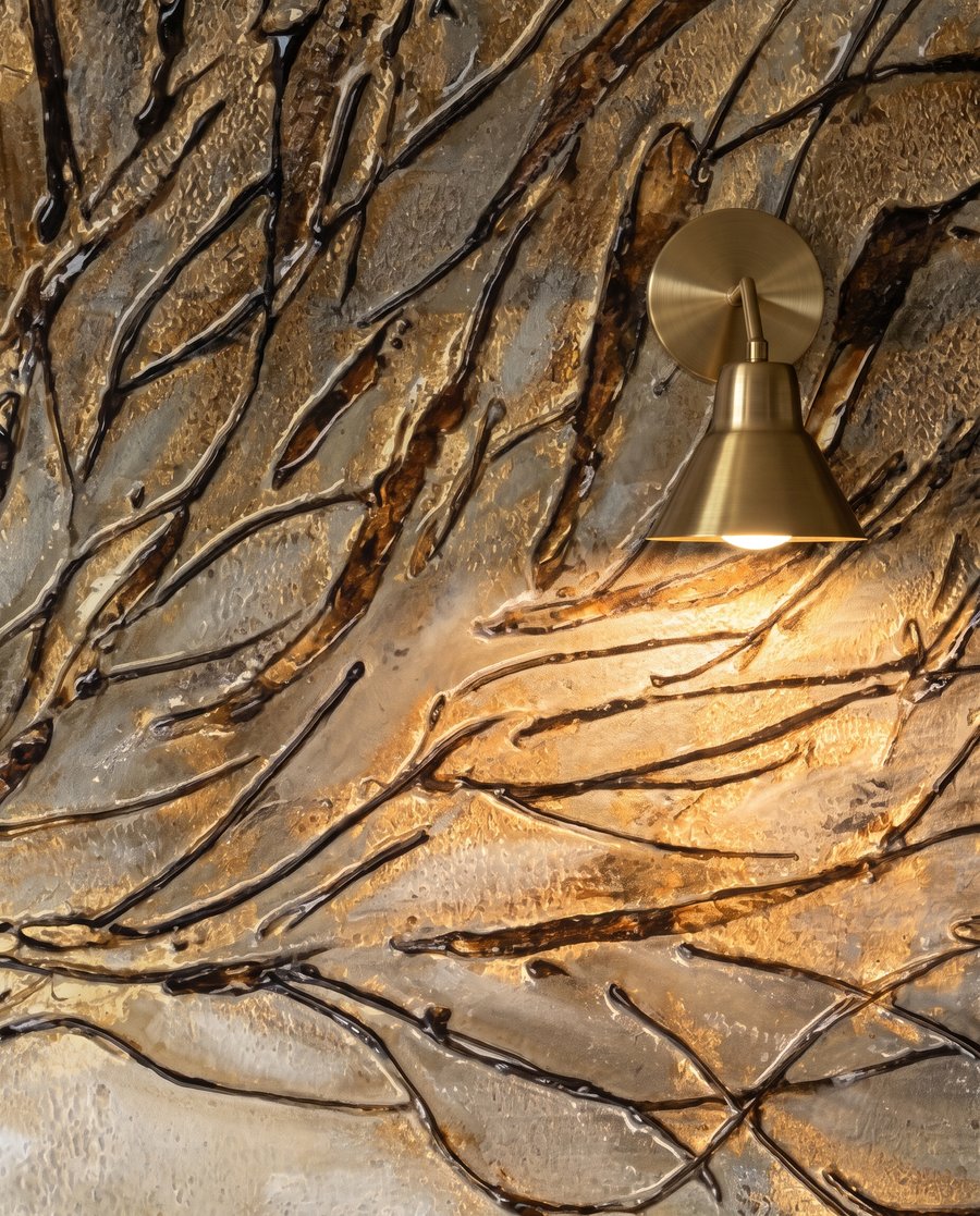 Strom so zlatými obrysmi — detail
