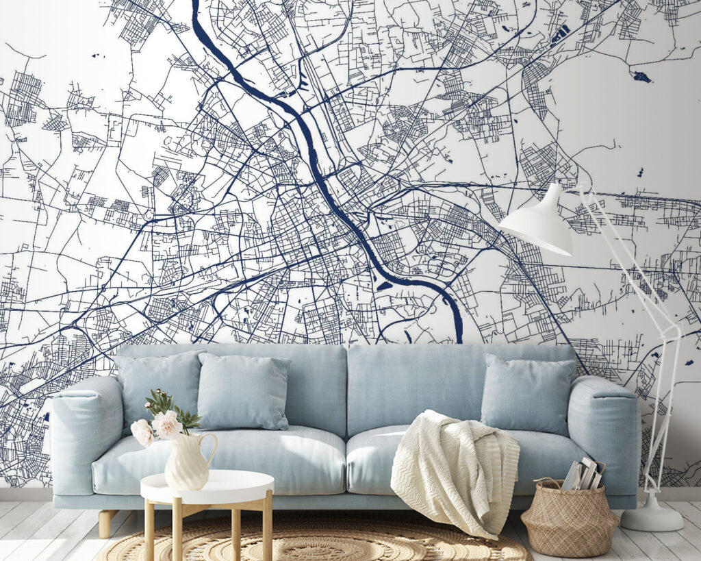 Mapa mesta jemnými líniami — interiér 3