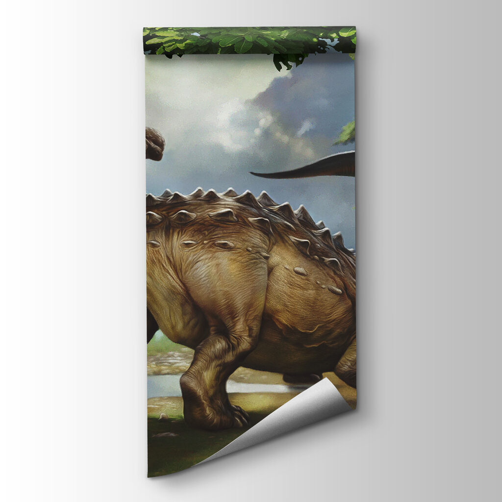 Dinosaury na brehu rieky — pohľad na tovar