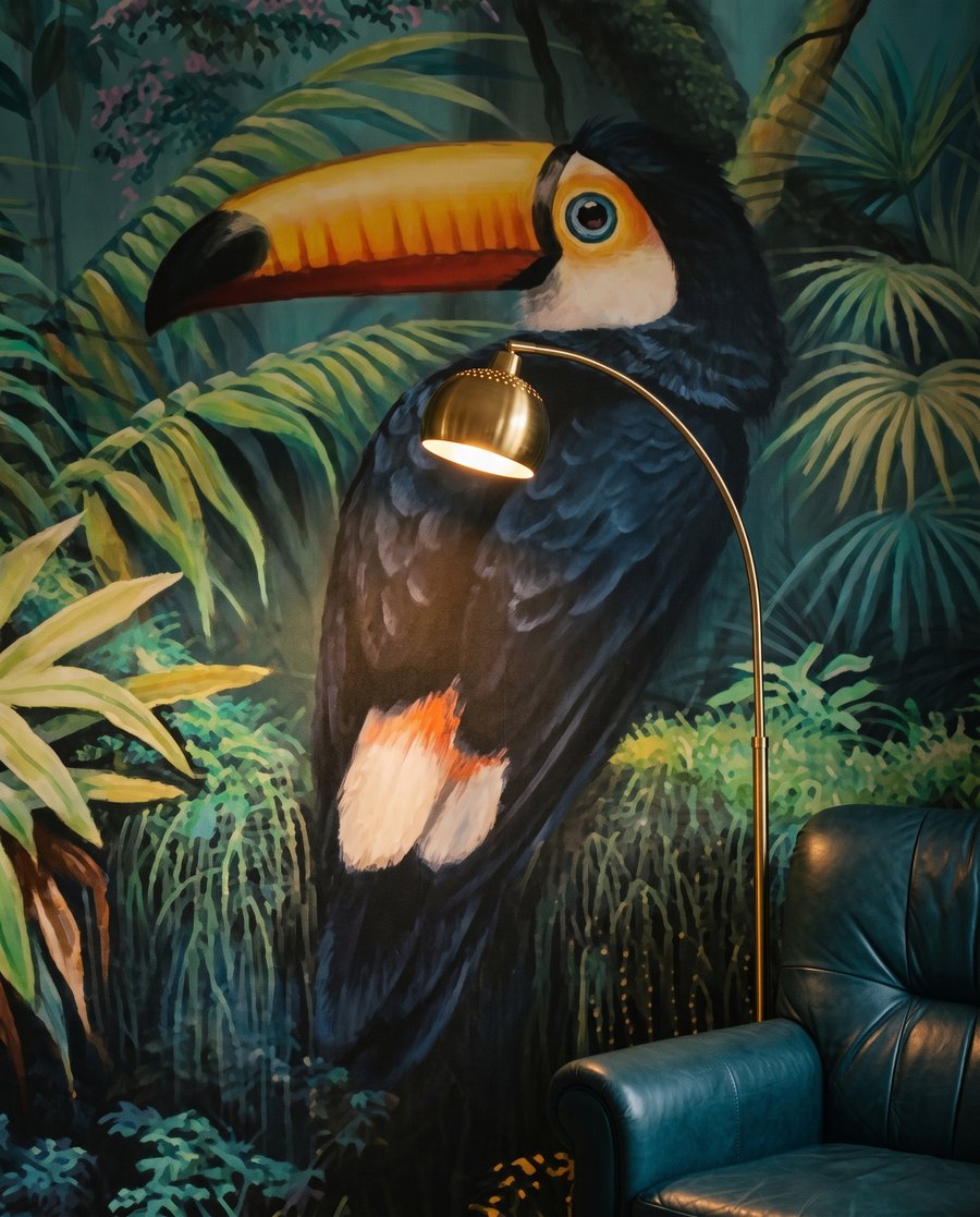 Tukany pri tropickej vode — detail