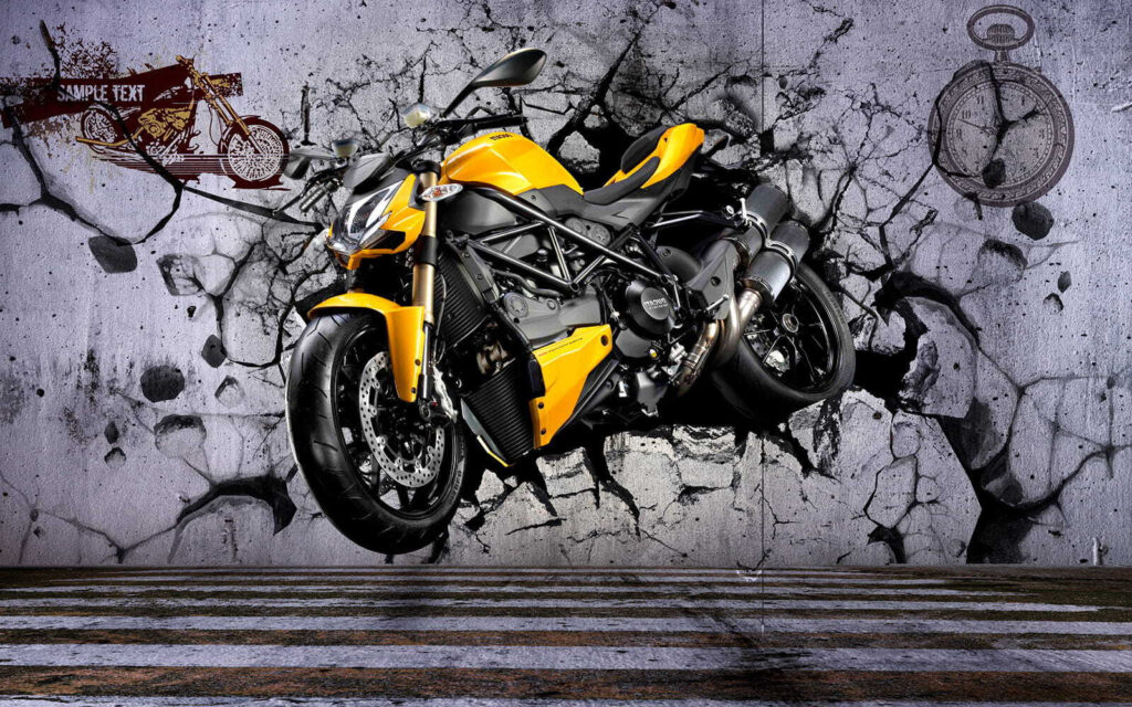 Motorka pri múre — celý dizajn