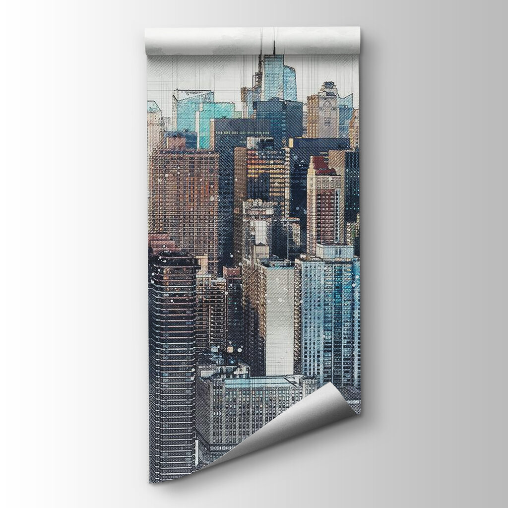 Manhattan za sivými závojmi — pohľad na tovar