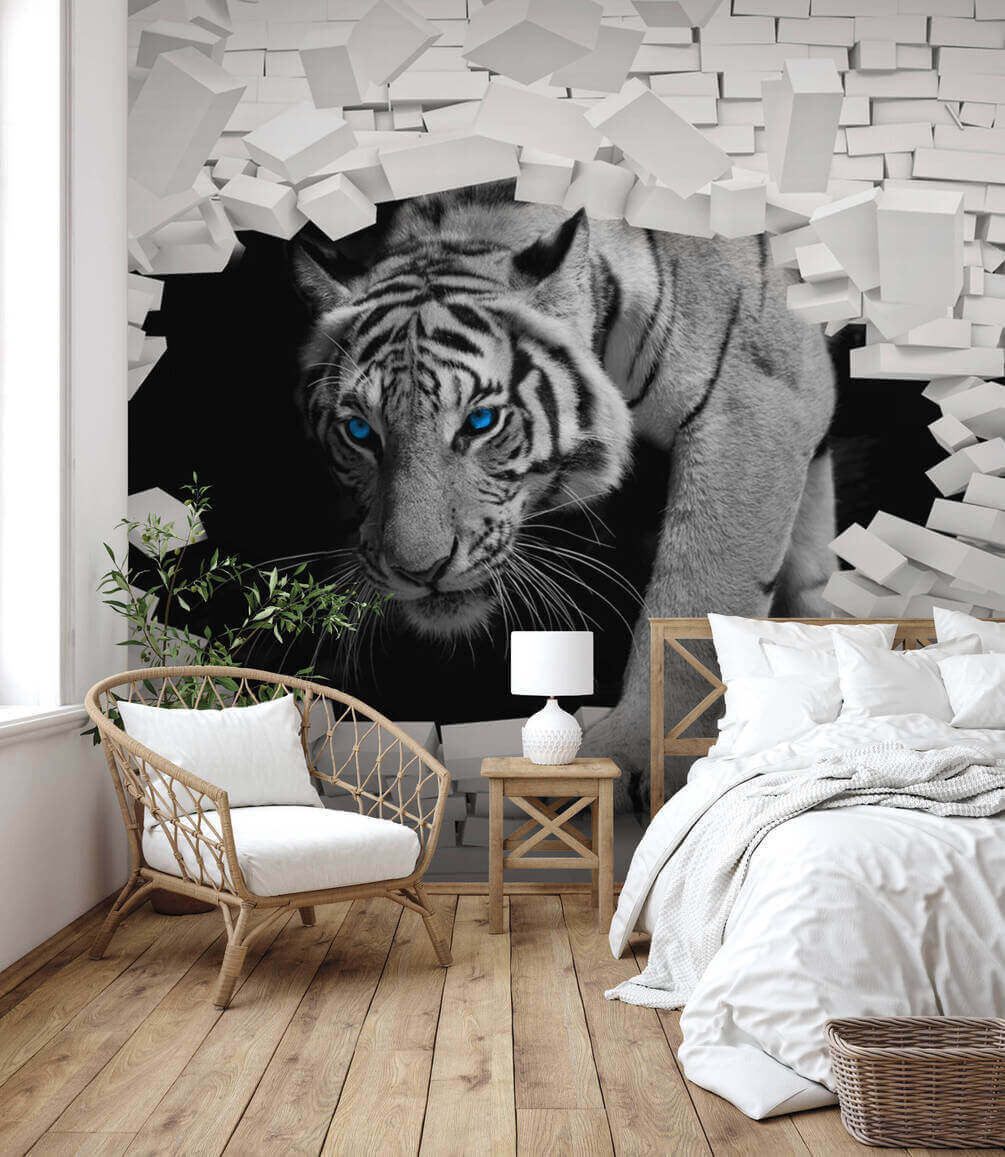Biely tiger cez tehly — interiér 2