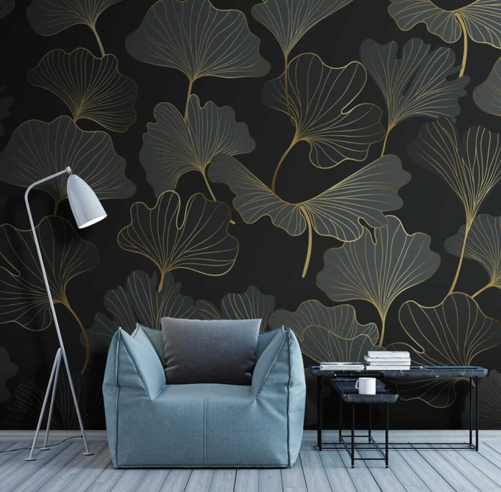 Ginkgo listy so zlatom — interiér 2