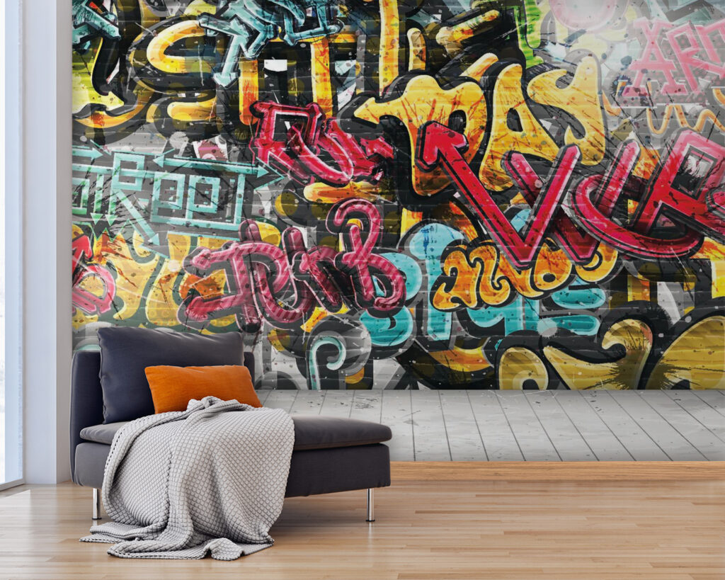 Stena plná graffiti — interiér 5