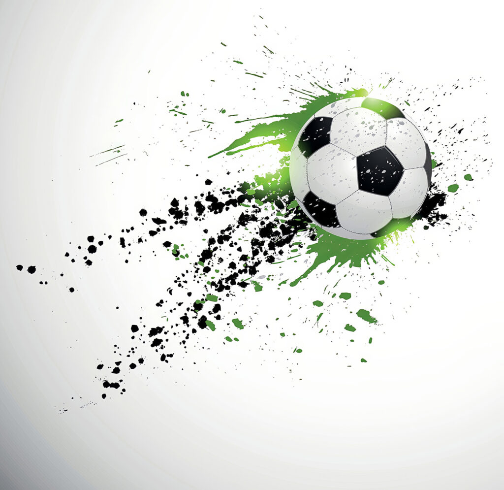 Futbal v zelených škvrnách — celý dizajn