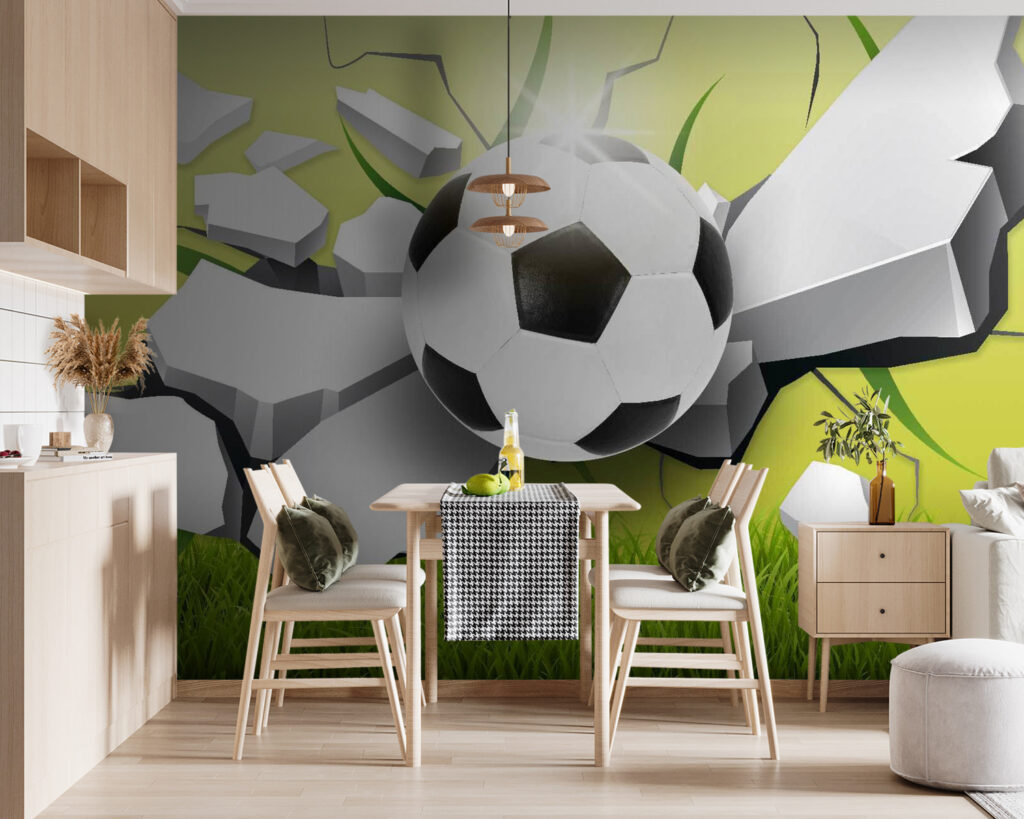 Futbalová lopta prerazí múr — interiér 1