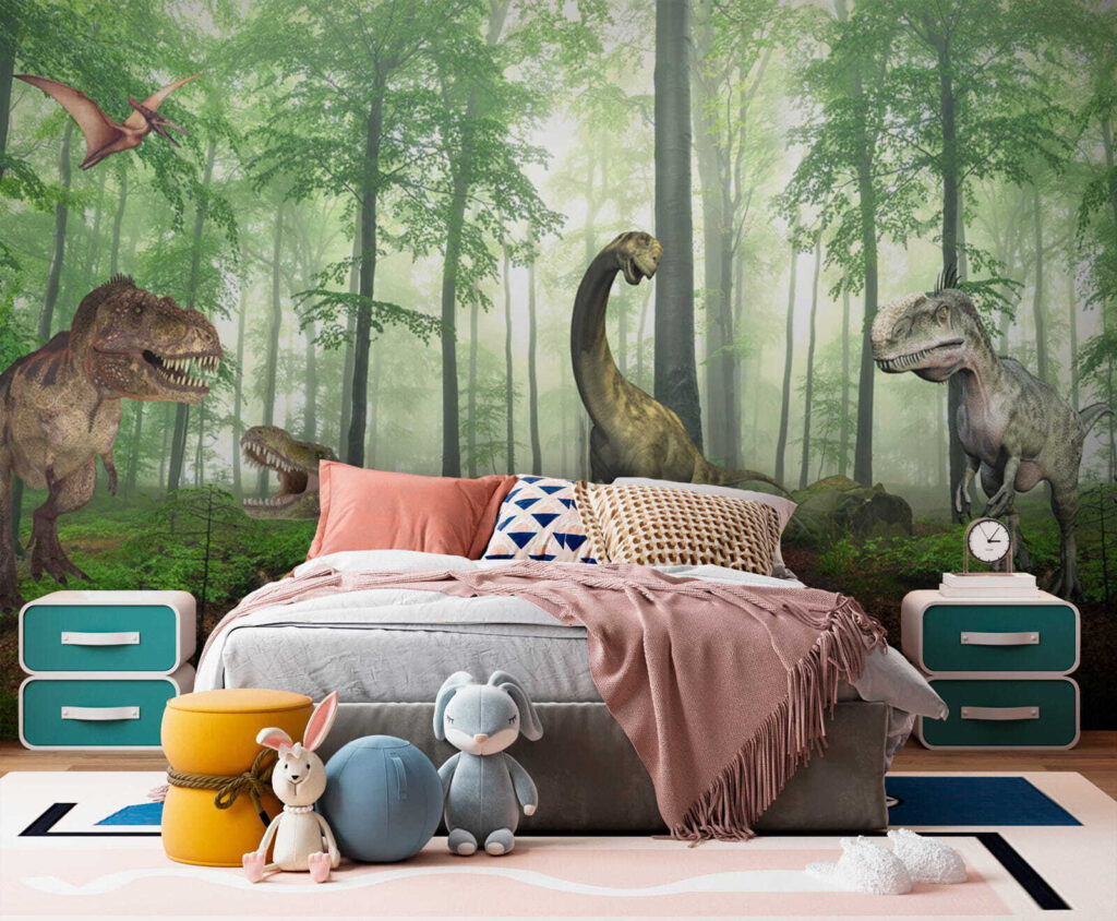 Dinosaury v slnečnom lese — interiér 2