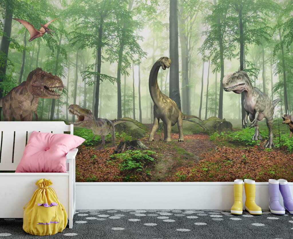 Dinosaury v slnečnom lese — interiér 3