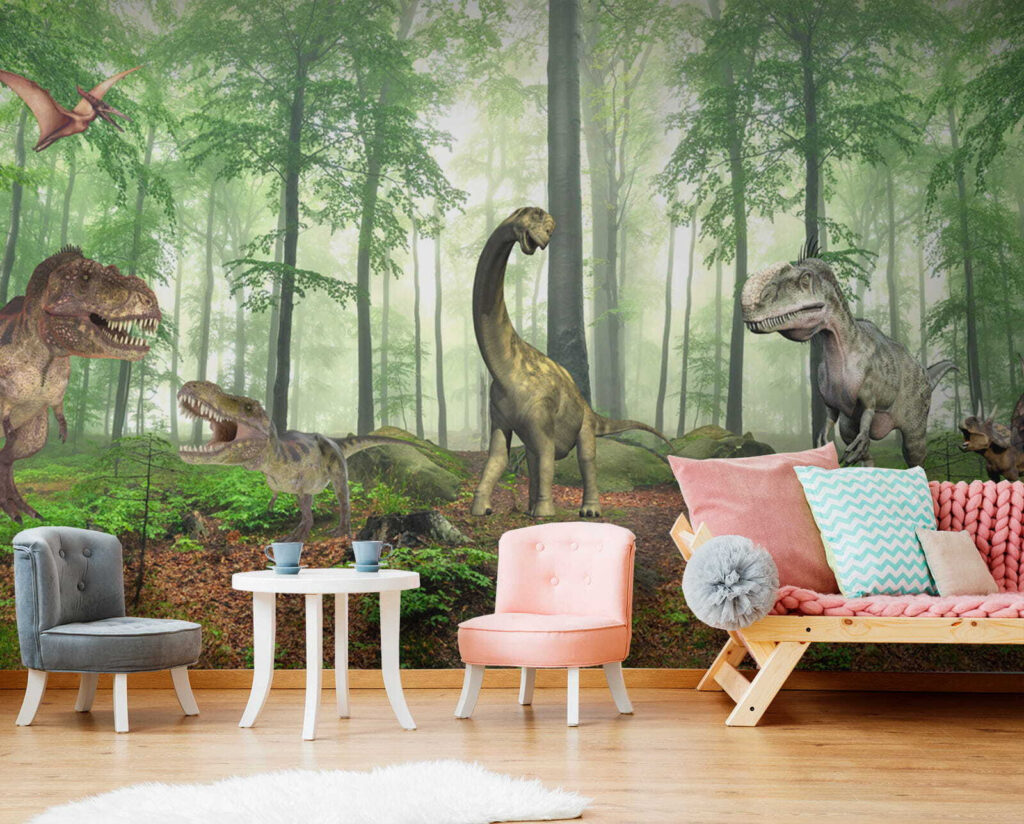 Dinosaury v slnečnom lese — interiér 4
