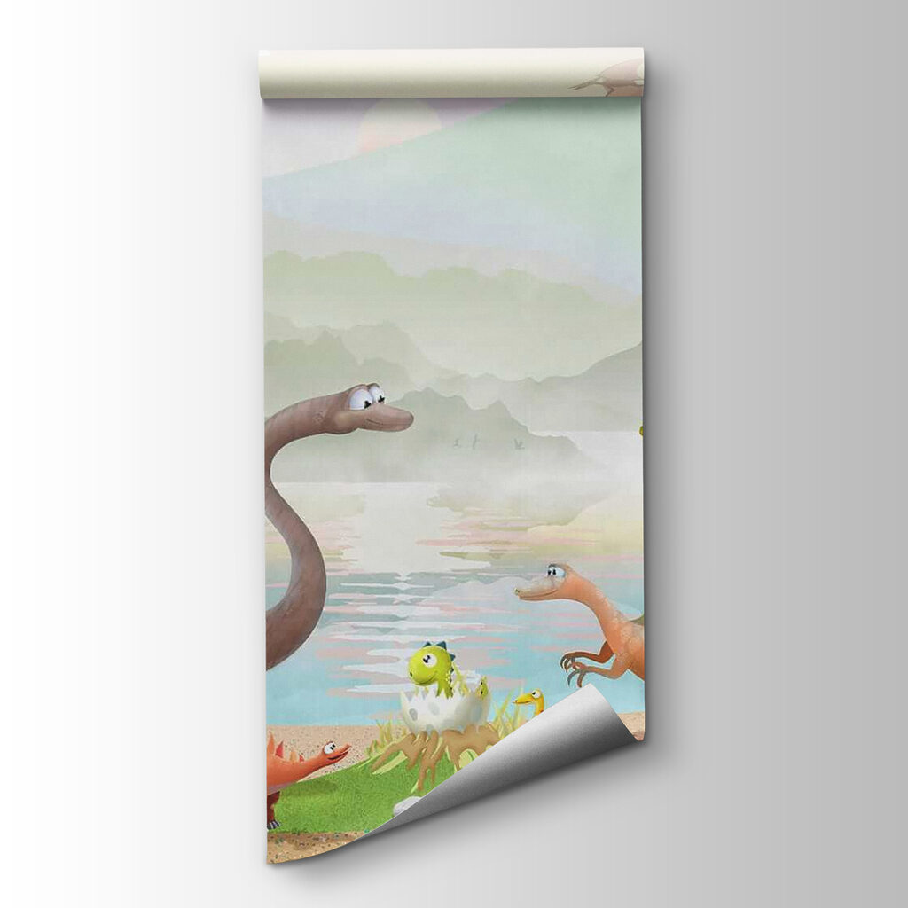 Dinosaury pri tropickom jazere — pohľad na tovar