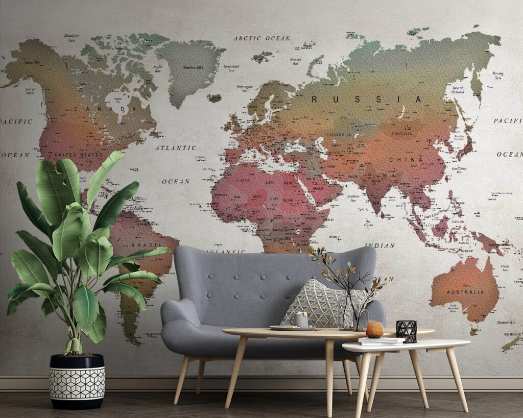 Zemitá mapa sveta — interiér 3