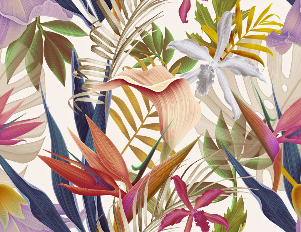 Orchidey medzi listami — celý dizajn