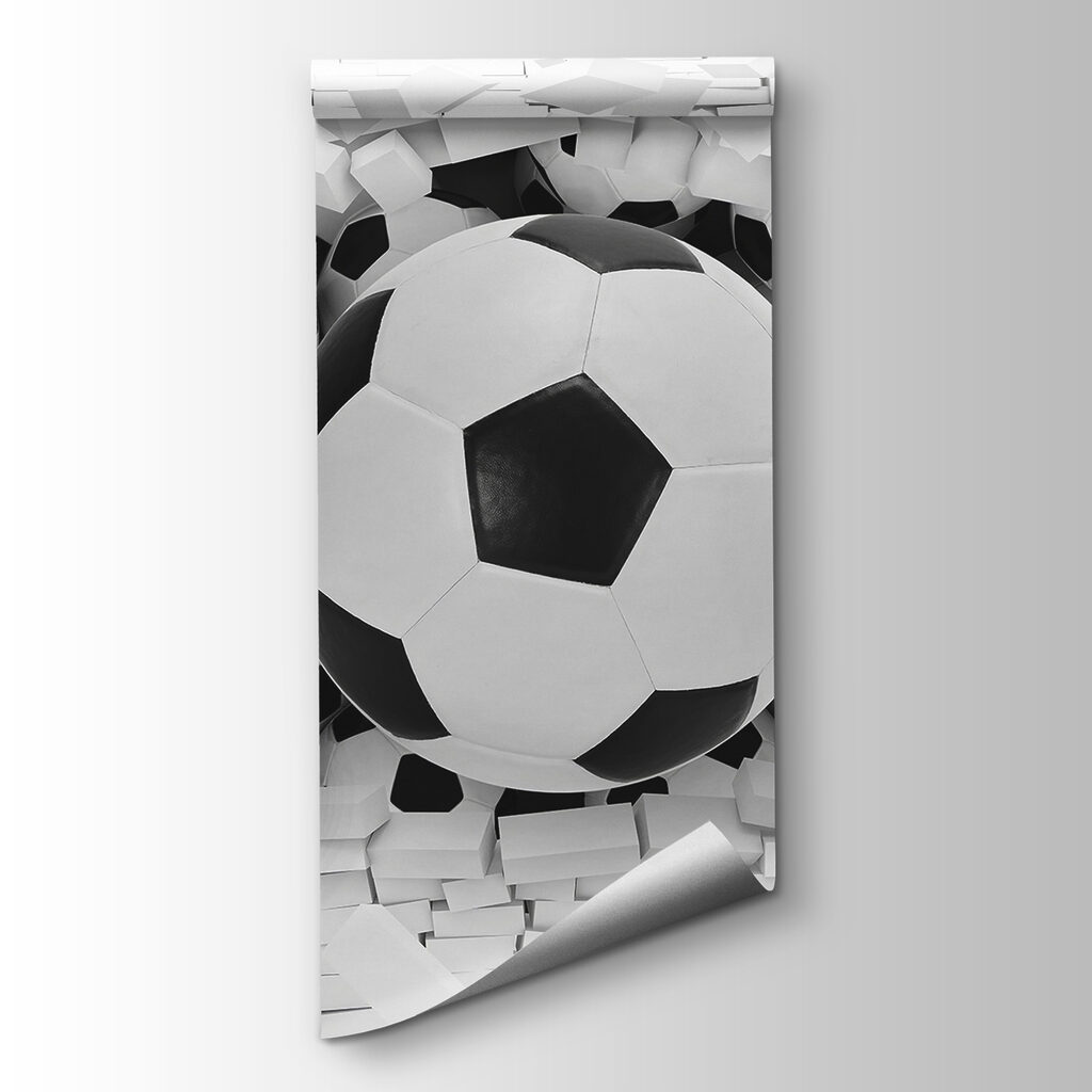 Futbalové lopty prerážajú múr — pohľad na tovar
