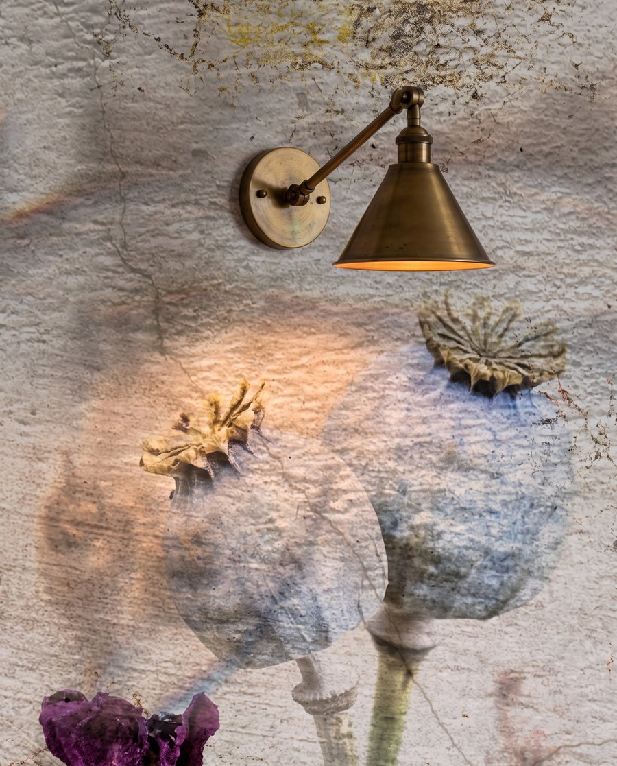 Lúčne kvety na omietke — detail