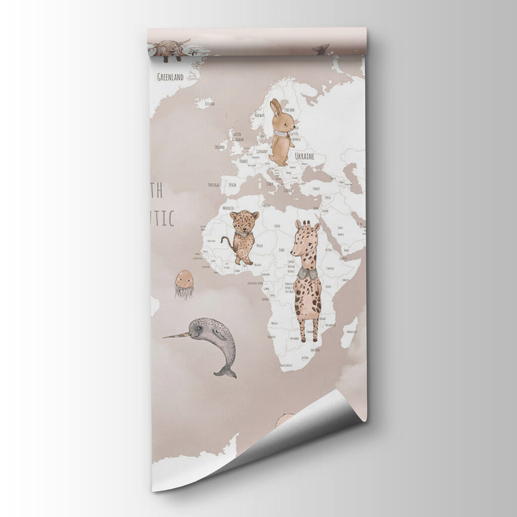 Mapa sveta s názvami — pohľad na tovar