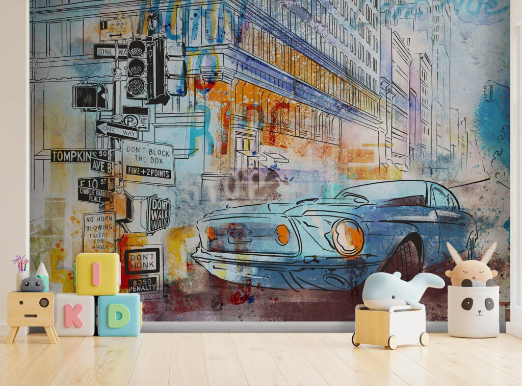 Veteránske auto v meste — interiér 3