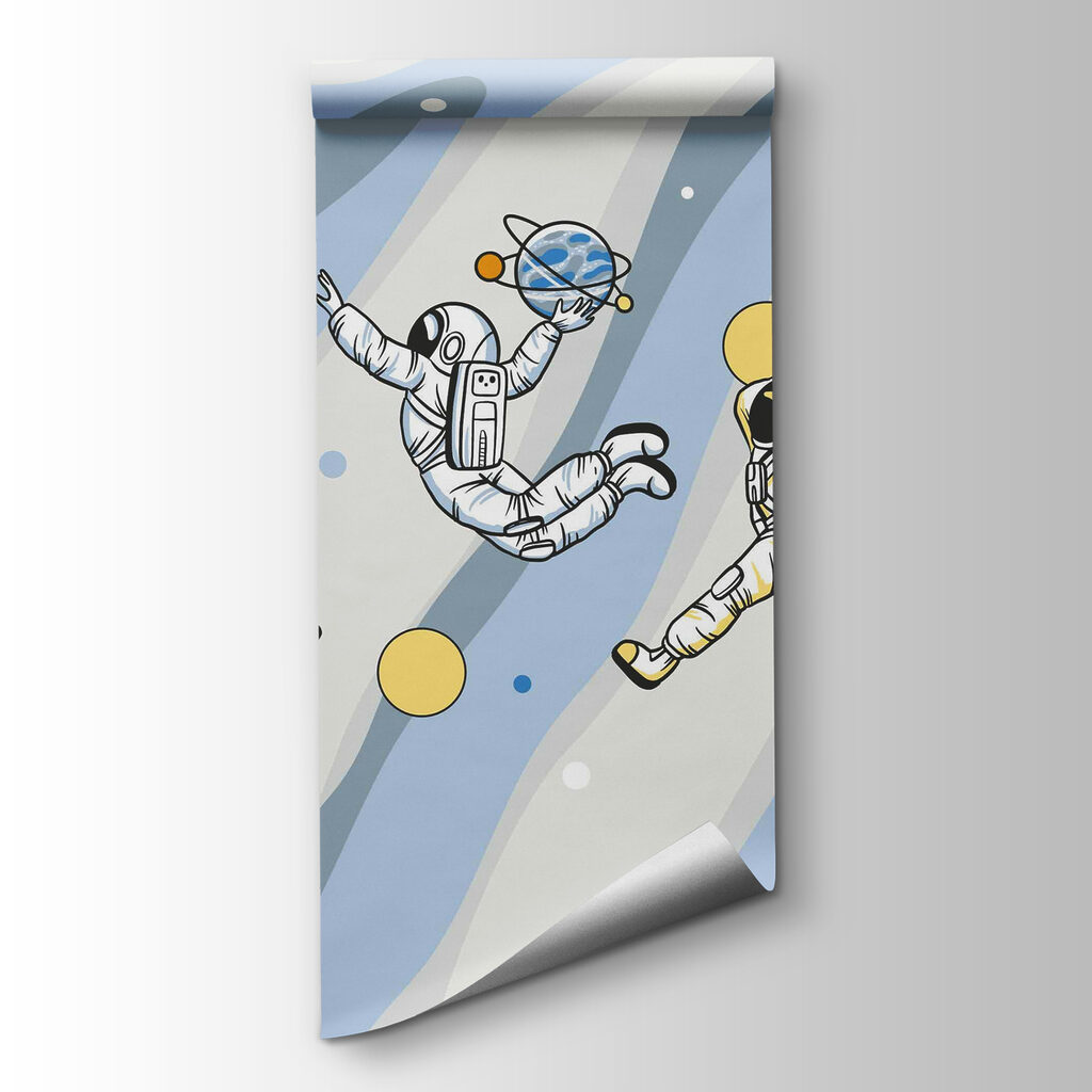 Astronauti medzi farebnými pásmi — pohľad na tovar