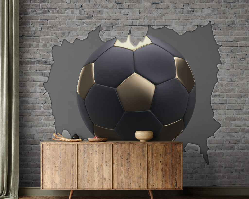 Čierny futbal pri tehlách — interiér 2