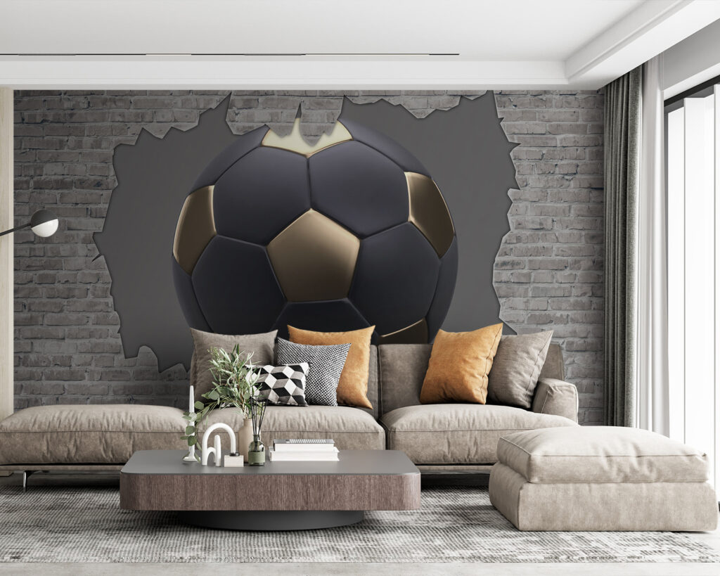 Čierny futbal pri tehlách — interiér 3