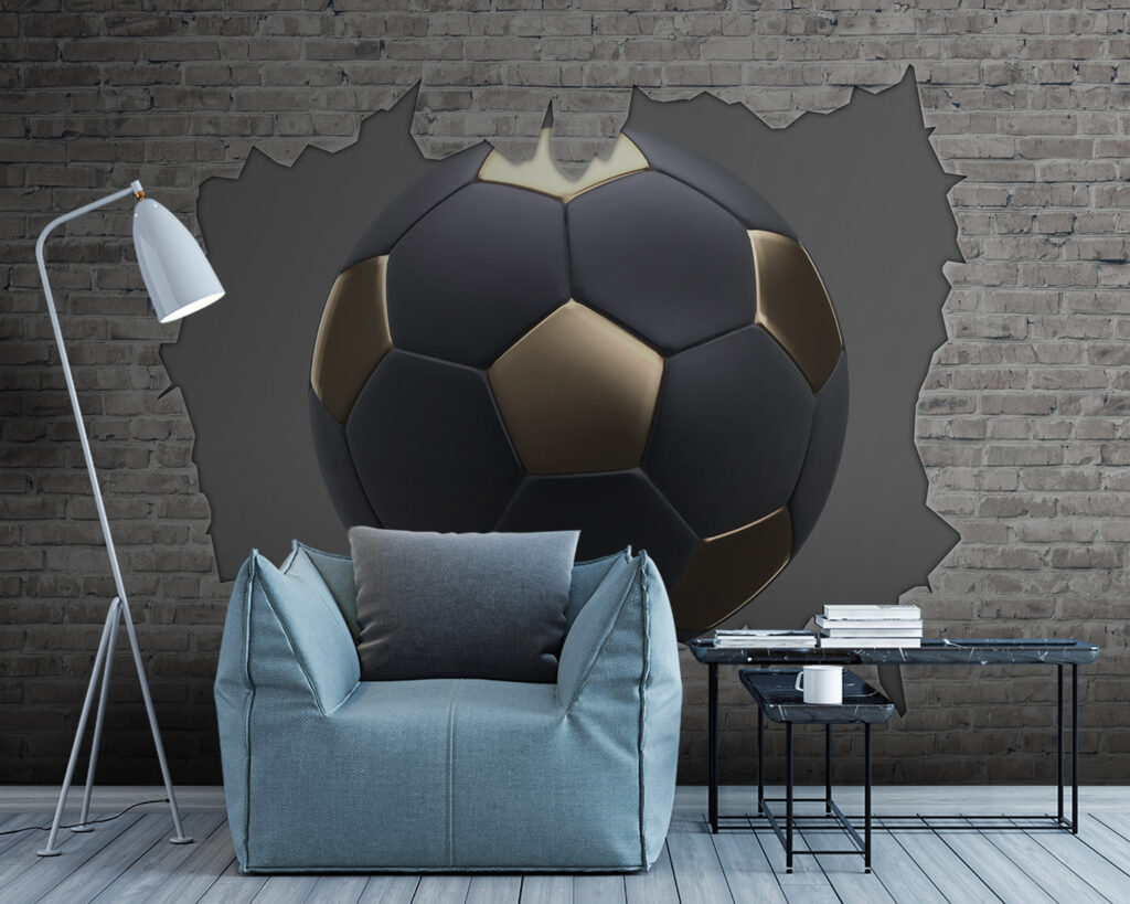 Čierny futbal pri tehlách — interiér 1