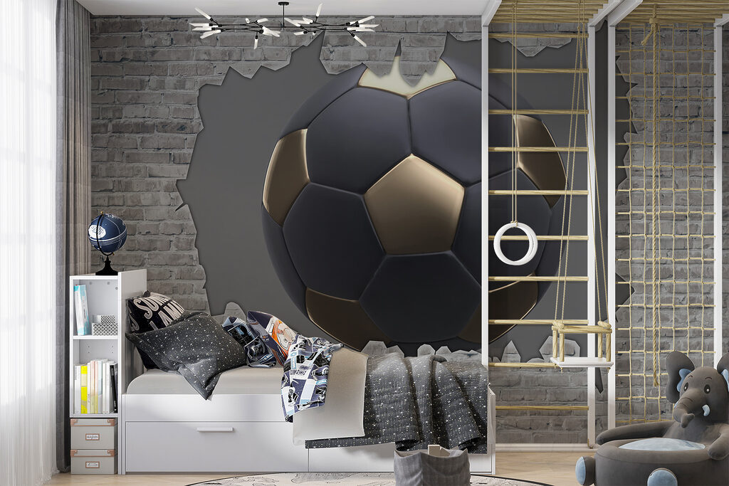 Čierny futbal pri tehlách — interiér 4