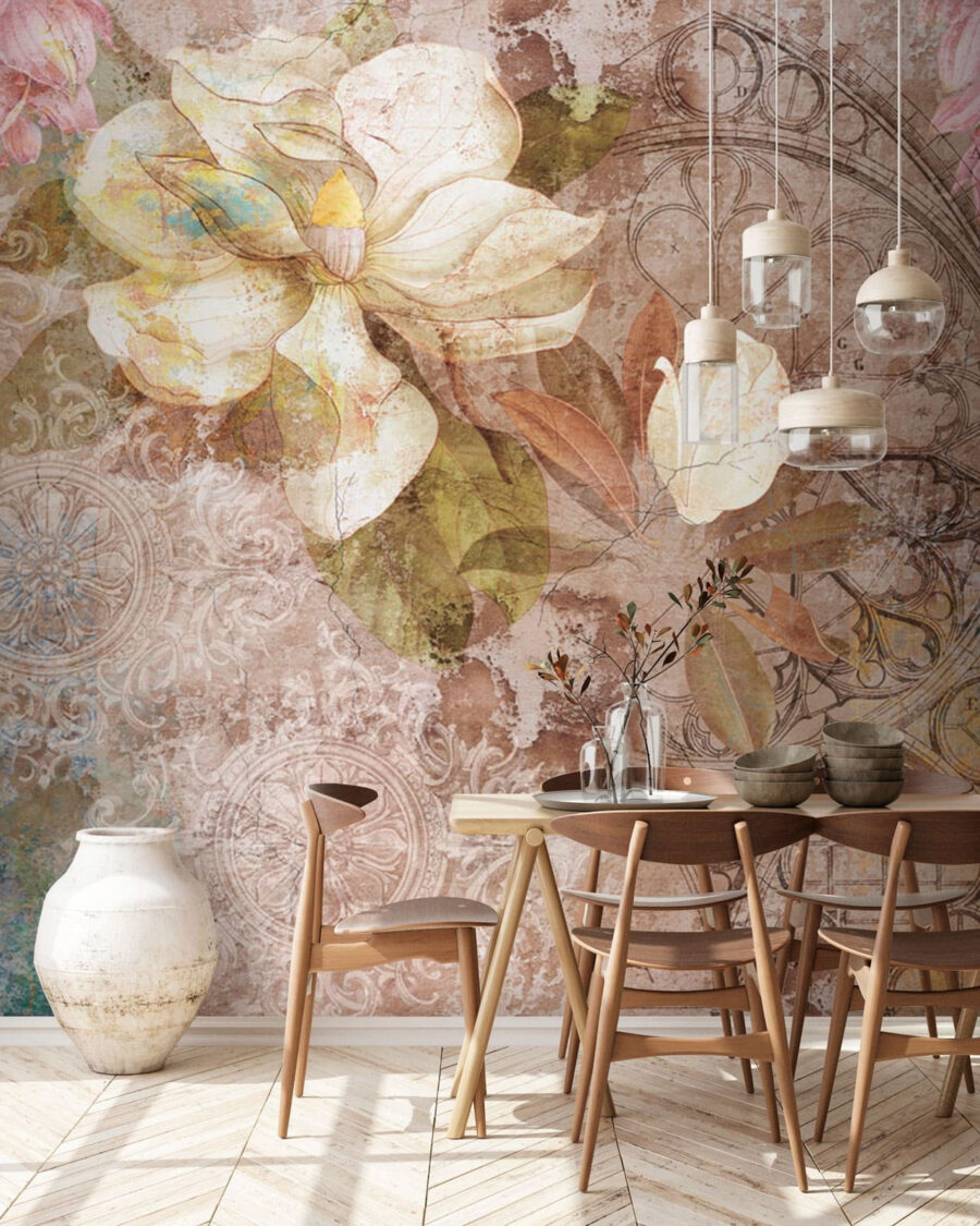 Kvety na starom ornamente — interiér 1