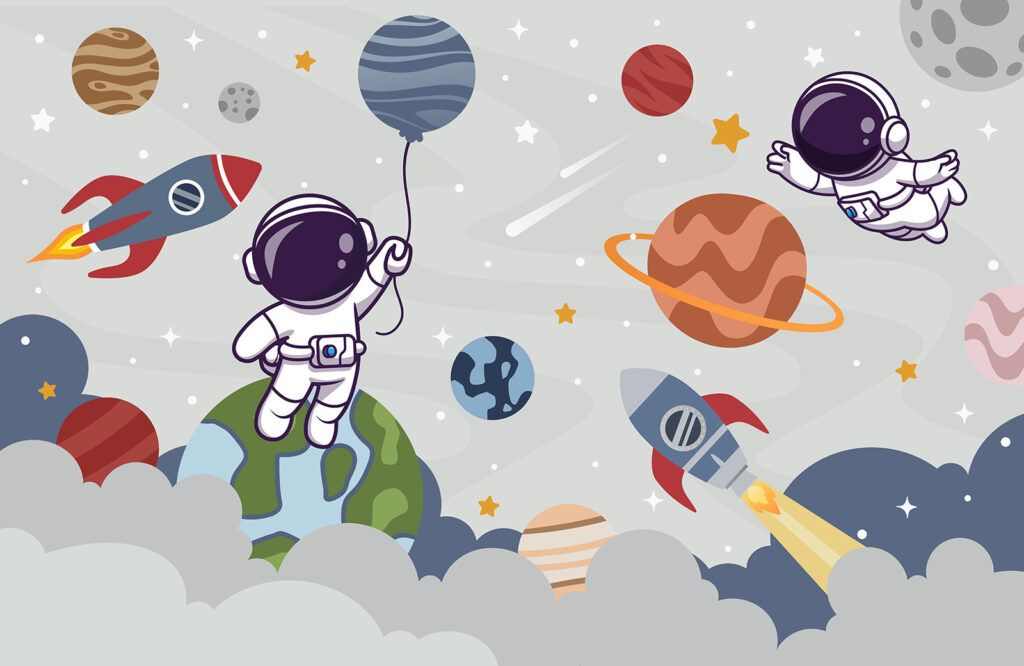 Astronauti medzi planétami — celý dizajn