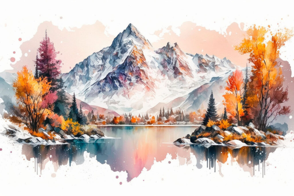 Jesenné farby pri jazere — celý dizajn