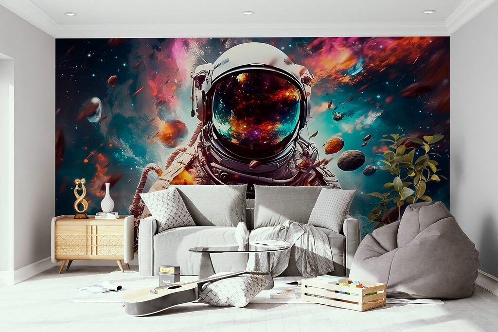 Astronaut v farebnej hmle — interiér 5