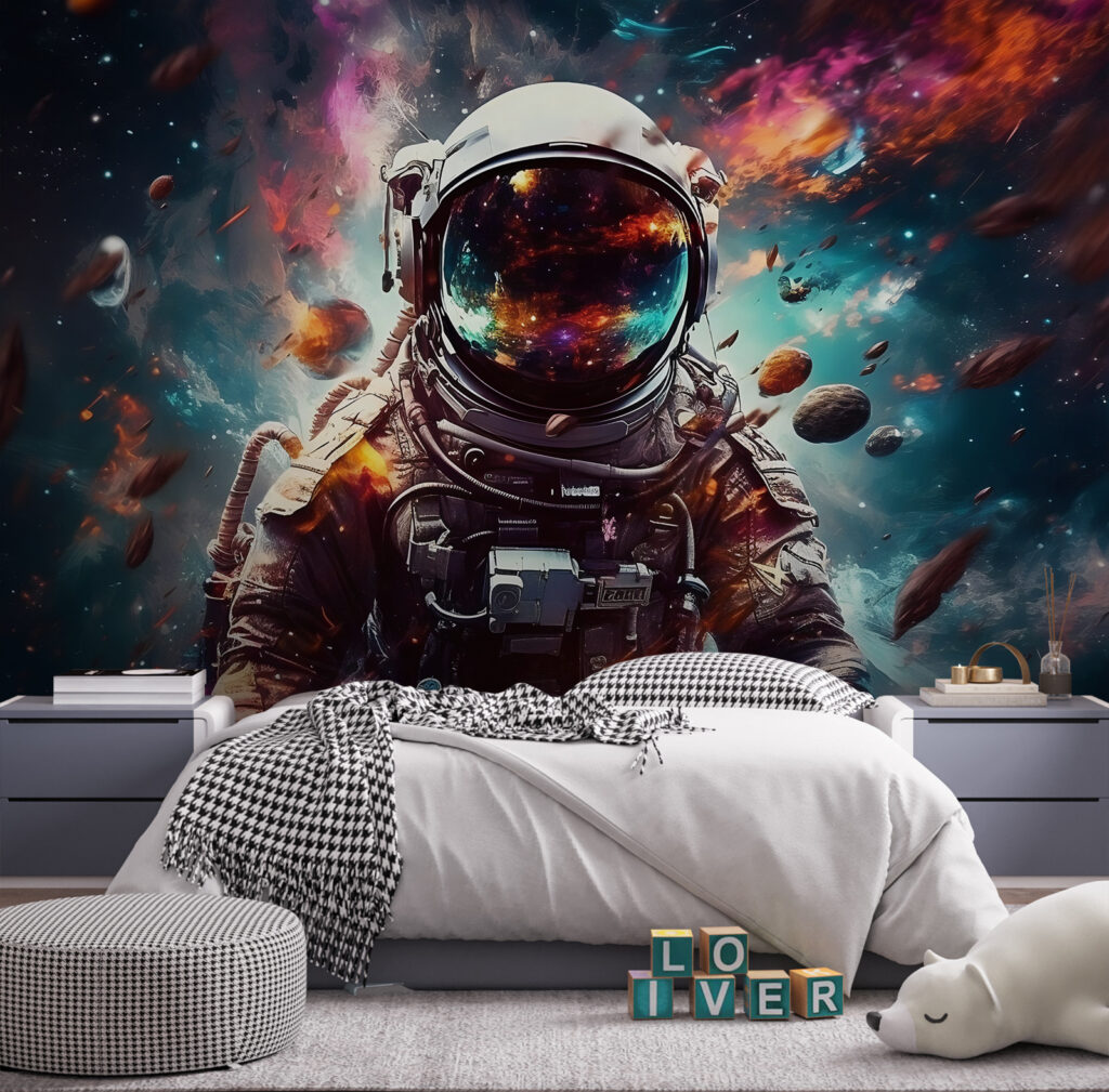 Astronaut v farebnej hmle — interiér 2