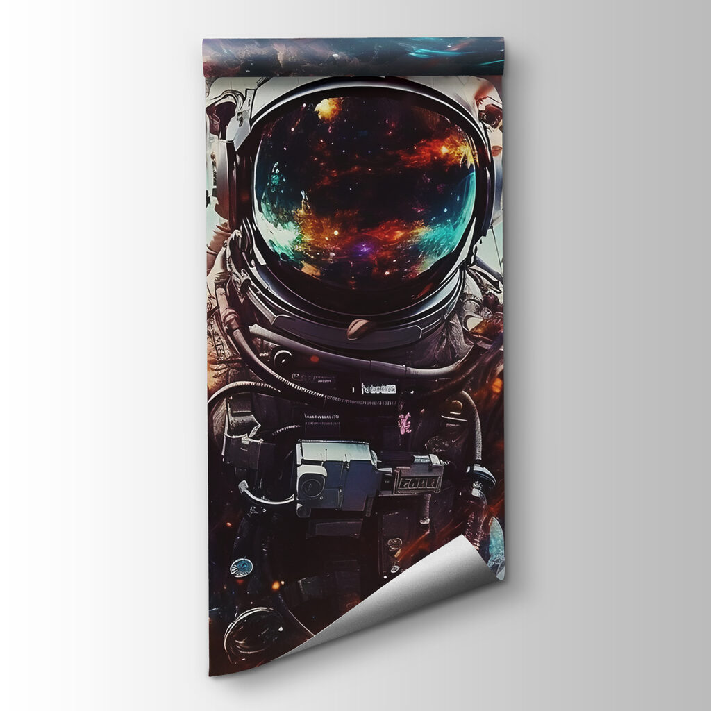 Astronaut v farebnej hmle — pohľad na tovar