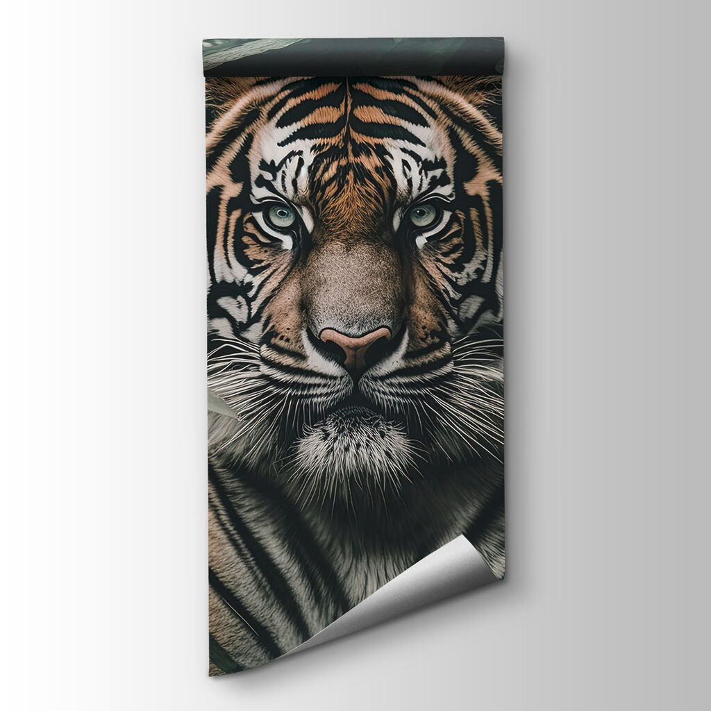 Tiger medzi tmavými listami — pohľad na tovar