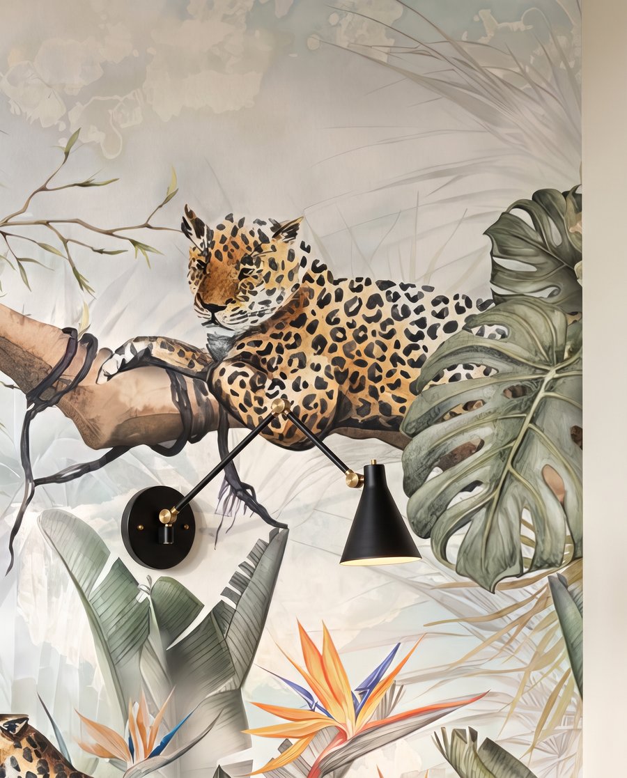 Leopardy medzi palmami — detail