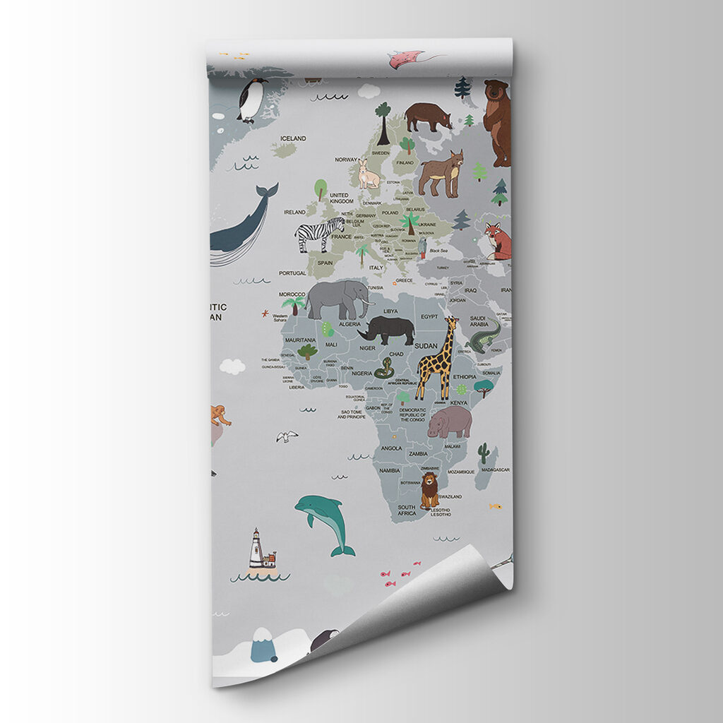 Mapa sveta s rastlinami — pohľad na tovar
