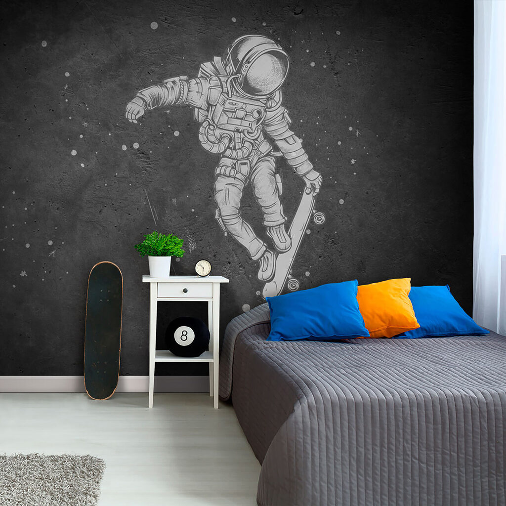 Astronaut na skateboarde — interiér 4