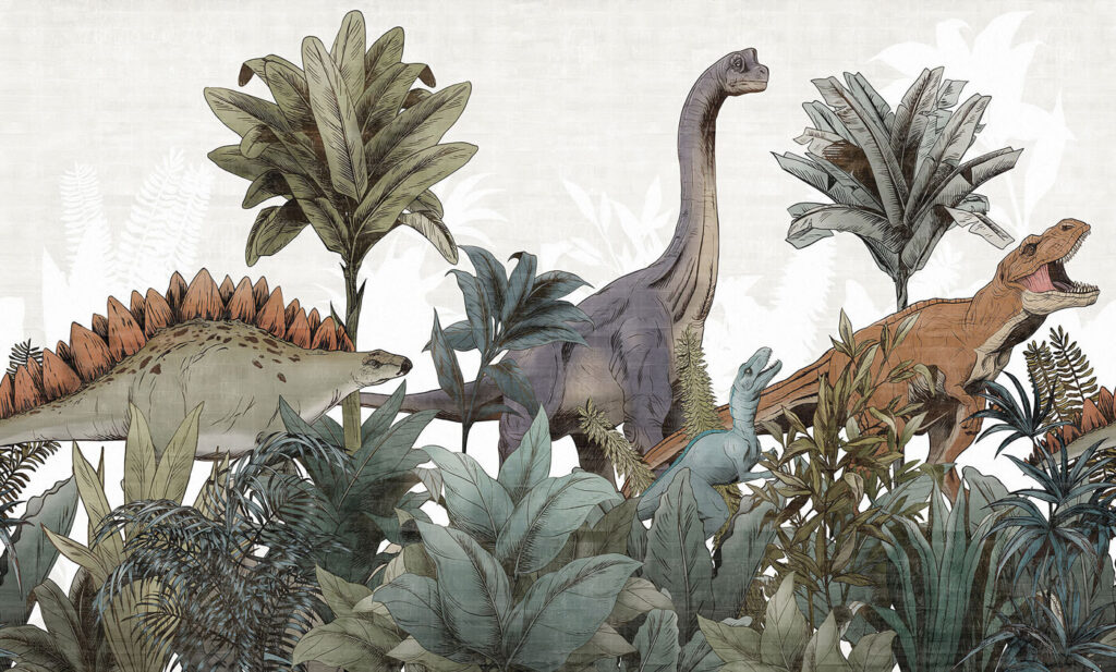 Dinosaury medzi listami — celý dizajn