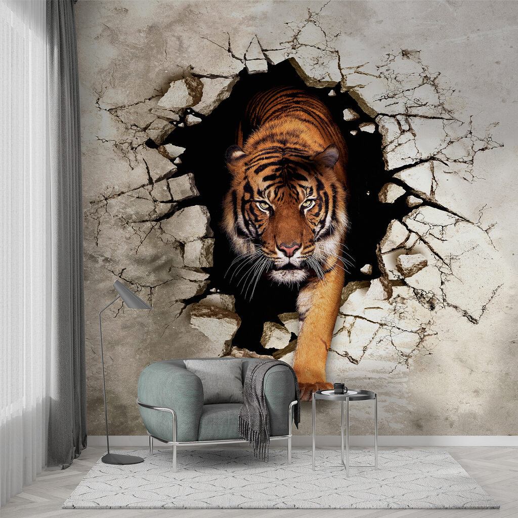 Tiger prichádza zo steny — interiér 3