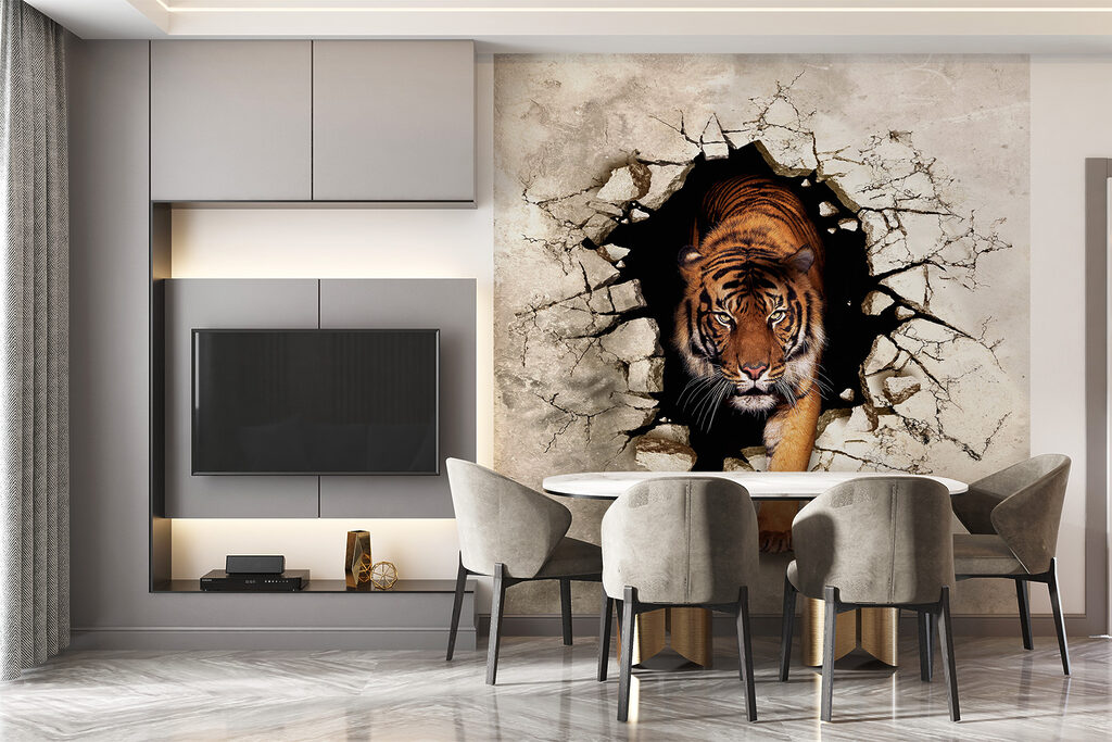 Tiger prichádza zo steny — interiér 4